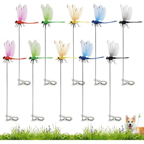 10 pièces Libellules Artificielles 3D avec Clips, Décoration de Jardin et Pots de Fleurs (1/5)