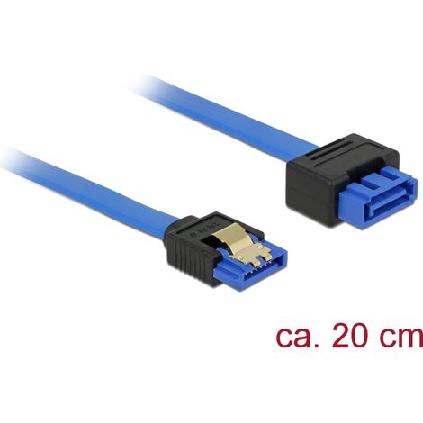 Delock Alargador SATA 6 Gb/s hembra directo  SATA macho directo de 20 cm azul de tipo cierre