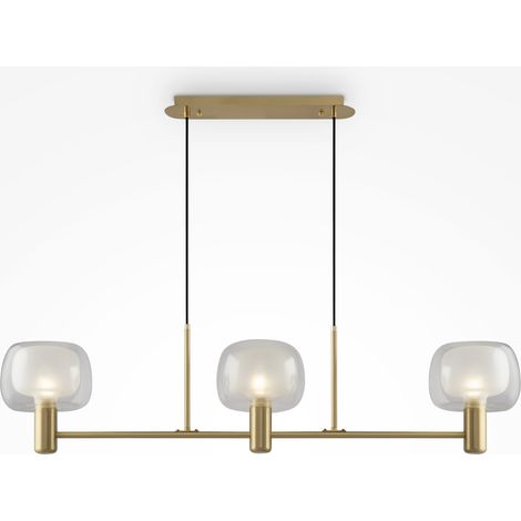 Maytoni Vision Plafonnier suspendu moderne à 3 lumières doré E14