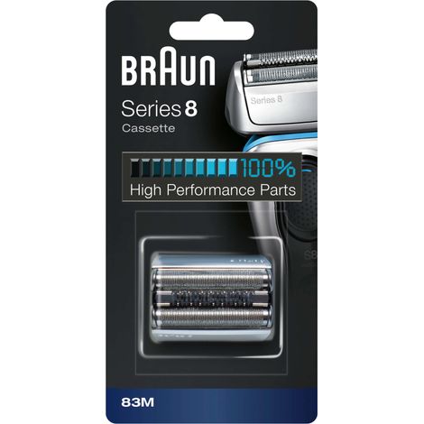 Braun – Cassette rasage série 8 83M – Tête de rasage compatible avec épilateurs, rasoirs et tondeuses – Performance optimale – Argent