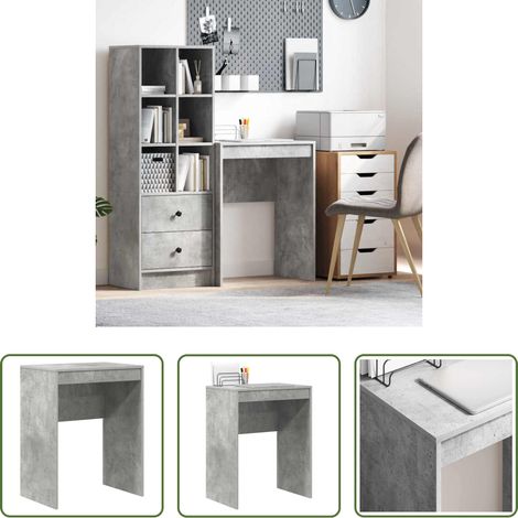 vidaXL Bureau compact - Bureau Gris béton 60 x 40 x 76 cm (1/5)