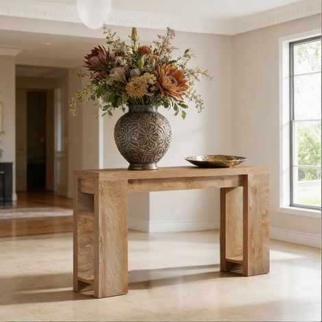 Tavolo consolle ingresso rustico extra lungo in legno OKMYHOME (1/5)
