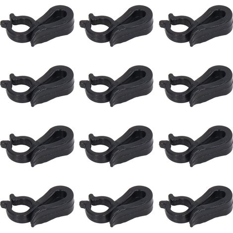 Clips de fixation pour guirlandes lumineuses de Noël, crochets pour guirlandes féériques, crochets de Noël, accessoires pour guirlandes lumineuses de Noël, clips noirs pour guirlandes lumineuses de No (1/5)