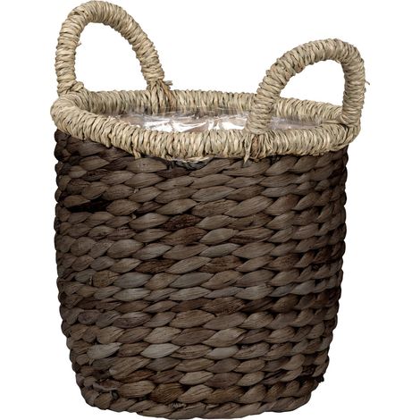 Scheurich Water hyacinth 34. vase en osier/pot de plantes en osier/pot en osier avec poignées en Water hyacinth couleur : Brown. 34 cm de diamètre. 31.5 cm de hauteur. 26.9 l vol.