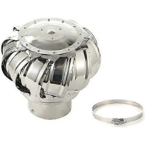 Générateur éolien en acier inoxydable Hotte de cheminée rotative, grille d'extraction rotative 110 mm, hotte de cheminée rotative pour poêle (1/5)