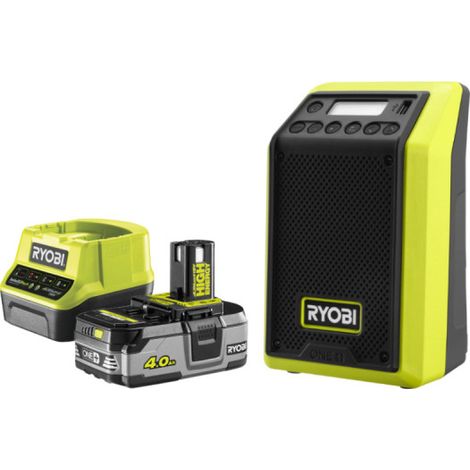 Pack RYOBI 18V Radio bluetooth AM/FM - 1 Batterie 4,0Ah - 1 Chargeur rapide 2,0Ah (1/2)