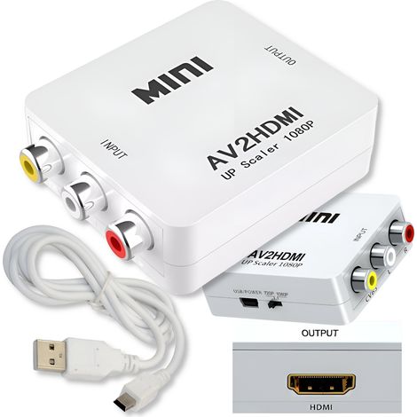 Adaptador convertidor de señal de imagen de AV 3x RCA a HDMI (1/5)