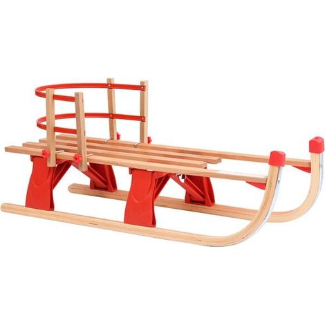 Luge pliante avec dossier, 119 cm, en bois (1/5)