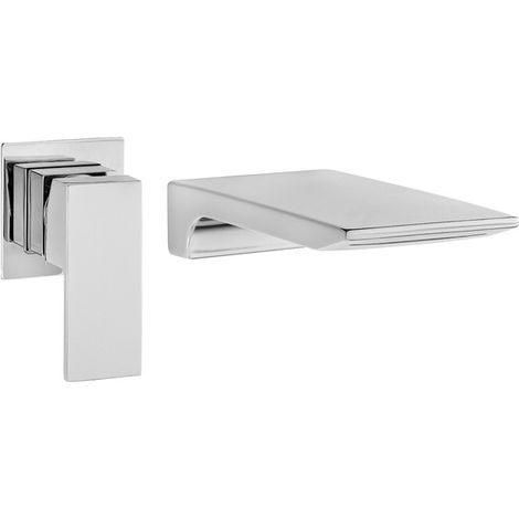 Mitigeur lavabo encastré Silla, robinet salle de bain en laiton, économie d’eau, design moderne, Chromé (1/5)