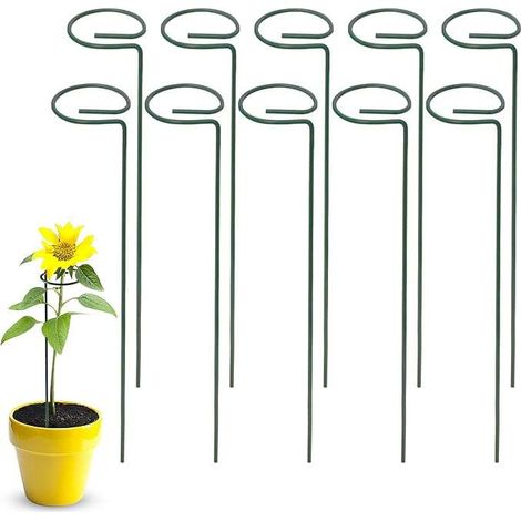 Cerchi di supporto per piante e fiori, grandi, in metallo, 40 cm, 10 pezzi