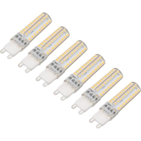 Lot de 6 ampoules LED G9 dimmables 3W 270LM 72LED pour lampes de table, appliques murales et lustres, 220V (1/5)