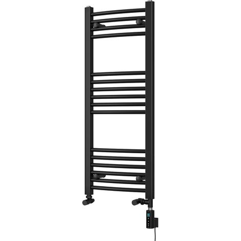 Zennor - Black Dual Fuel Towel Rail H1000mm x W400mm Thermostatic WIFI - Curved (1/3)