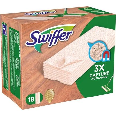 Salviette per la pulizia Swiffer wood & parquet effetto elettrostatico cera d'api (1/2)
