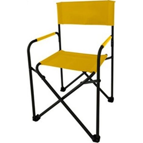 Sedia da Regista Pieghevole poltrona relax prendisole per spiaggia mare giardino campeggio Salvaspazio Struttura Robusta in Metallo Colori Giallo Verde Turchese Rosso - Colori: giallo