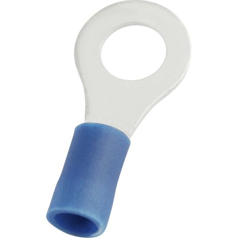Cosses à œillet RS PRO, Isolé, Bleu, 2.5mm², 6.4mm, 12mm