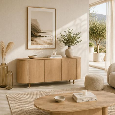 Buffet design en chêne clair 3 portes LOREN (1/5)