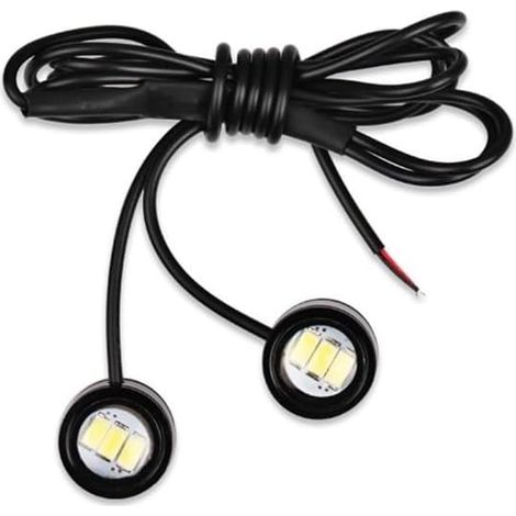 Indicateurs de Moto Lumière stroboscopique Moto, Flash d'avertissement, feu Stop projecteur 12V lentille œil Poisson, Ambre Rouge Bleu, Lampe décorative, 2 pièces (1/5)