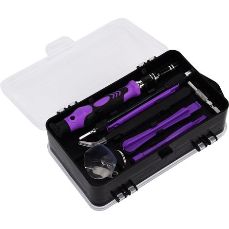 115-teiliges multifunktionales magnetisches Präzisionsschraubendreher-Set, Bits für Elektronikreparaturen, lila (1/5)