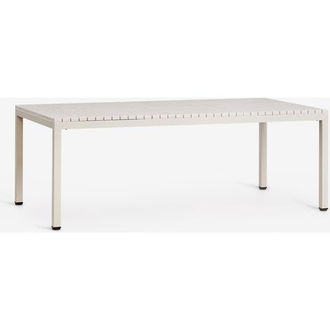 SKLUM Rechteckiger Gartentisch 210x100 cm aus Aluminium Marti Beige Tapioca                                   (1/5)