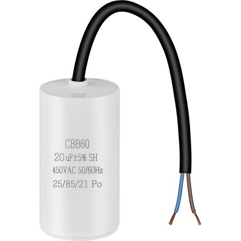 CBB60 Condensateur de Démarrage, 20μF 450V, 50/60Hz, avec fil (1/5)