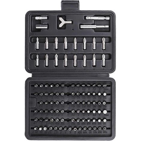 Kit combiné multiple d'embouts de tournevis, coffret de 100 embouts HSS, foret hélicoïdal, accessoires pour le travail du bois (1/5)