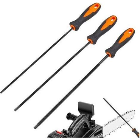 Lime Chaine tronconneuse,3 PCS Lime tronconneuse,affutage Chaine de tronconneuse,avec poignée, il Existe 3 Tailles de lime ronde 4,0 mm, 4,8 mm, 5,5 mm, adaptées à la tronçonneuse (1/5)