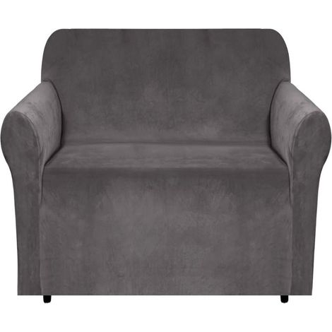 Housse de canapé extensible en velours pour canapé 3 coussins, housse de protection douce avec base élastique antidérapante, confect (1/5)