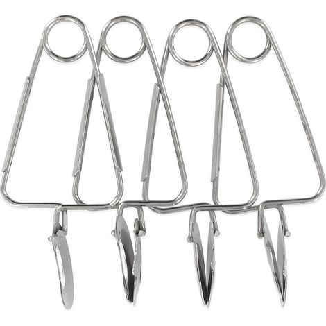 Fackelmann 21881 Pinze a Lumaca x4, Acciaio Inossidabile, Grigio, 18 x 12 x 2 cm