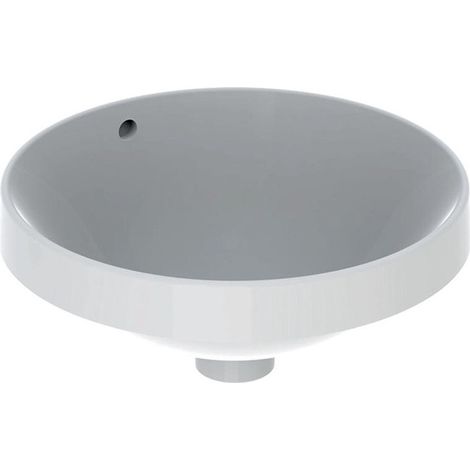 Lavabo à encastrer VariForm rond d: 400mm sans trou de robinetterieavec trop plein blanc