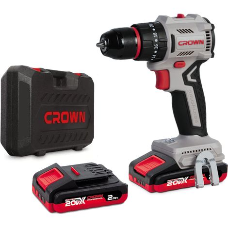 CROWN CT21145HMX-2 BMC Avvitatore con percussione 20V 2 batterie 2 Ah valigetta