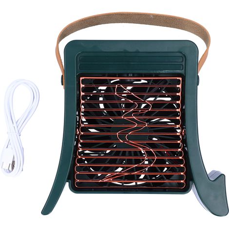 Ventilateur Brumisateur Portable USB Rechargeable Design Chinois Vert Batterie 2000mAh Silencieux pour Salon Chambre Bureau (1/4)