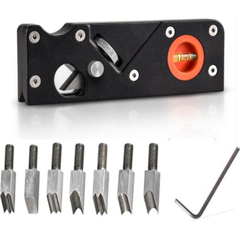 Bardusch-Combination 7-in-1 Cutter Heads Wood Planar Carpenter's Edge Trimming Tool, Suitable for Quick Edge Trimming and Chamfering, Black (1/5)