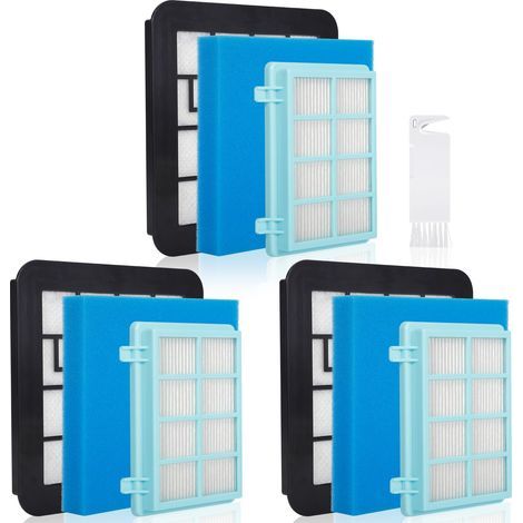 Lot de 3 Filtres de Rechange pour Philips FC9331/09,FC8010/02,FC9332/09,FC9329,FC9555,FC9333,FC9334,Compatible avec Philips PowerPro Active/Power Pro Compact/Power Pro,Lavable Filtres (1/5)