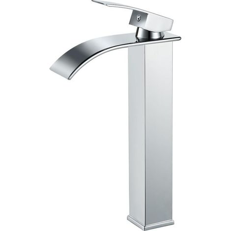 TAISHENGDA – Silberne, flache Waschtischarmatur mit 60 cm langem Zulaufschlauch, europäischer Stil, breitem Auslauf, Warm- und Kaltwasseranschluss (1/5)