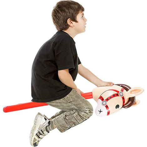 Cheval gonflable à bascule pour enfants, décoration de fête sur le thème équitation (1/5)