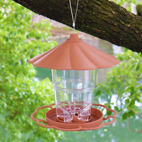 Grosse Mangeoire Pour Oiseaux - En Plastique Résistant - Pour Jardin Extérieur Balcon Terrasse - Capacité 40 Oz - 3 Orifices - 1 Pièce (1/5)