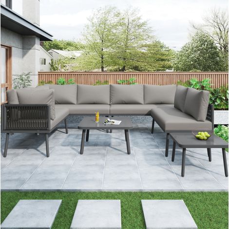 divano seduta 120x60x72 per 8 persone grigio OKMYHOME (1/5)