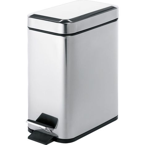 Cestino porta rifiuti rettangolare 5l in acciaio inox