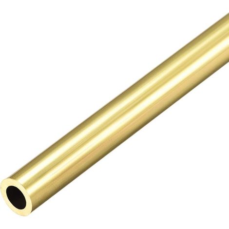 sourcing map Brass Tube Round 300mm Length 9mm External Diameter 1.5mm Wall Thickness Seamless Straight Pipe (1/4)