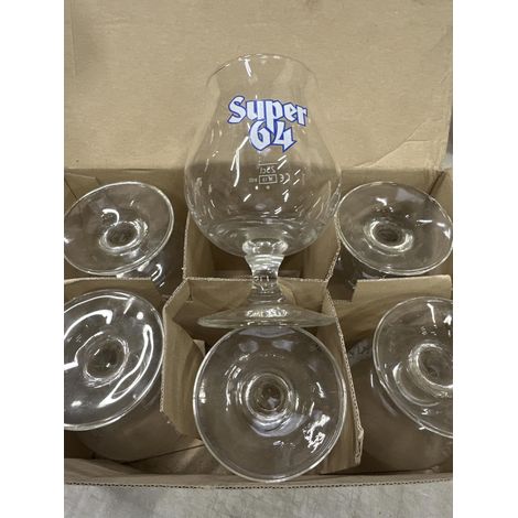 Super 64 - Lot de 6 verres à bière 25 cl - Neuf