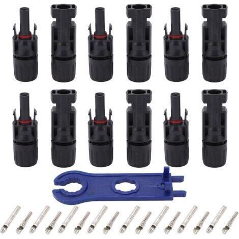 Kit of 12 photovoltaic solar connectors IP67 Tinned copper Resistant to water and dust For harsh environments (1/5)