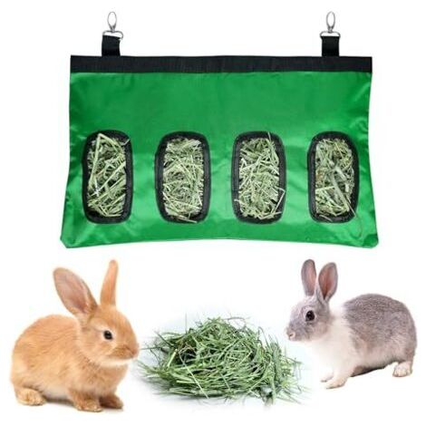 Hay bag for rabbits, chinchillas and hamsters, with 4 viewing windows--DTEKGAZ