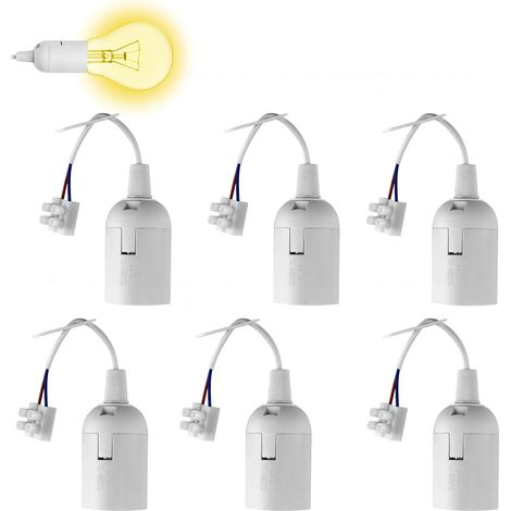 6er-Pack E27-Lampenfassungen mit Kabel, E27-Lampenfassung 250 V 4 A mit Kabel, Ersatz-Lampenfassung für Halogen-Pendelleuchten