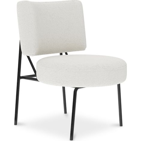 Sessel gepolstert in Bouclé-Stoff - Jerna Weiß