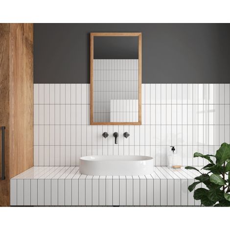 Carrelage faïence COSTA NOVA brillant 20x5cm – Petit format élégant pour intérieur – Résistant à l'humidité – Idéal pour salle de bain – Equipe