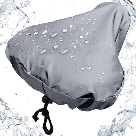 Housse de selle à cordon de serrage - Gris - Tissu Oxford 210D - Housse de selle de vélo - Housse de selle imperméable - Revêtement double face (1/5)