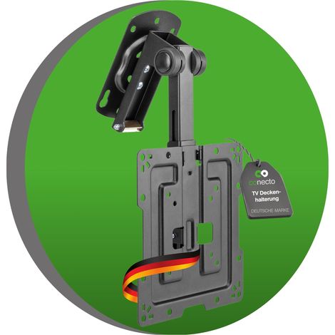 Support TV pour Plafond, adapté aux téléviseurs de 19 à 43 Pouces, Pliable, réglable en Hauteur, pivotant, inclinable, jusqu'à VESA 200x200, Noir (1/5)