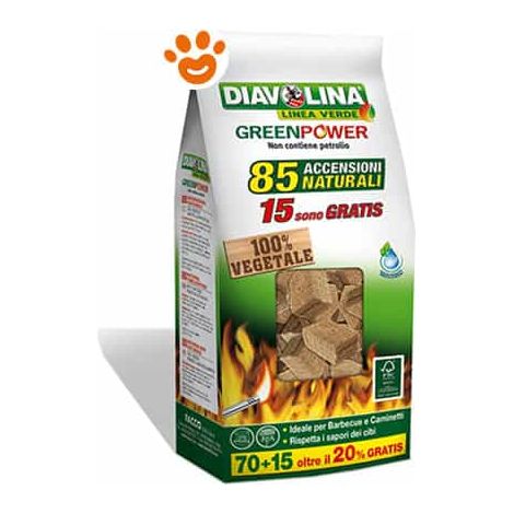 diavolina green power bag - 85 accensioni naturali.