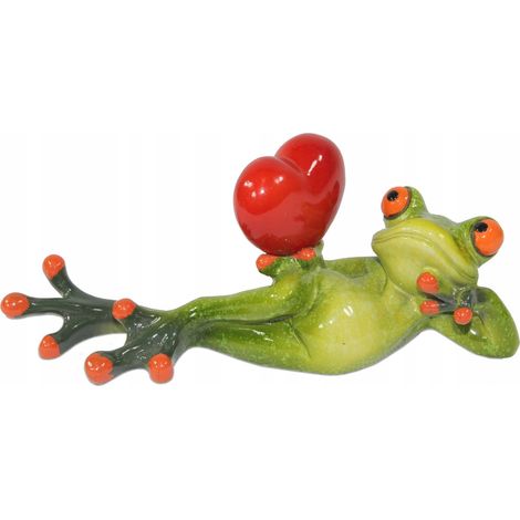 Froschfigur/Frosch mit Herz/Liegende Figur zum Valentinstag (1/5)