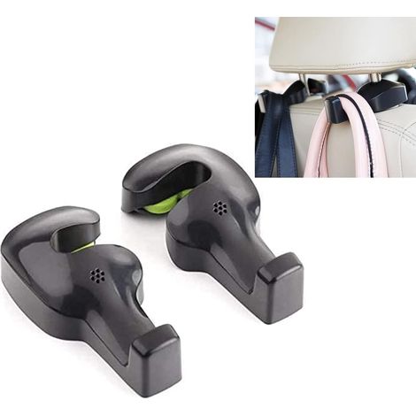 CCYKXA Universal car seat support hook for grocery bag/fabric handbag (Black - Set of 2) (1/5)